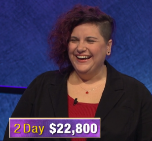 Michonne Omo, today's Jeopardy! winner (for the March 20, 2020 game.)