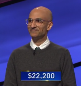 Sameer Gandhi, today's Jeopardy! winner (for the September 24, 2020 game.)