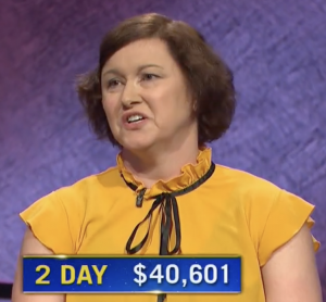 Kendra Blanchette, today's Jeopardy! winner (for the December 10, 2020 game.)