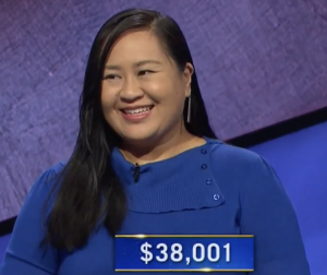 Valerie Castelo, today's Jeopardy! winner (for the December 14, 2020 game.)