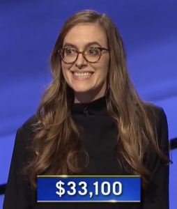 Lucy Ricketts, today's Jeopardy! winner (for the January 12, 2021 game.)