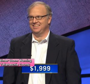 Andy West, today's Jeopardy! winner (for the February 17, 2021 game.)