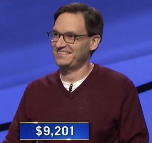 Michael Colton, today's Jeopardy! winner (for the February 25, 2021 game.)