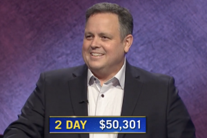 Sam Stapleton, today's Jeopardy! winner (for the February 22, 2020 game.)