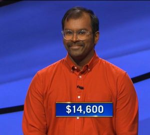 Amal Dorai, today's Jeopardy! winner (for the March 23, 2021 game.)