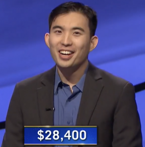 Bryce Hwang, today's Jeopardy! winner (for the March 29, 2021 game.)