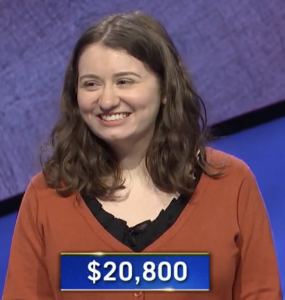 Morgan Briles, today's Jeopardy! winner (for the March 17, 2021 game.)