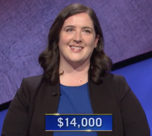 Amanda Ganske, today's Jeopardy! winner (for the May 12, 2021 game.)