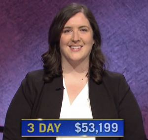 Amanda Ganske, today's Jeopardy! winner (for the May 14, 2021 game.)
