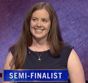 Karen Farrell, today's Jeopardy! winner (for the August 31, 2021 game.)