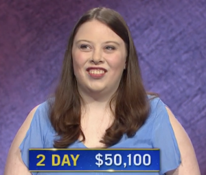 Emily White, today's Jeopardy! winner (for the June 18, 2021 game.)