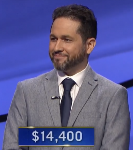 Tim Lopez, today's Jeopardy! winner (for the June 8, 2021 game.)