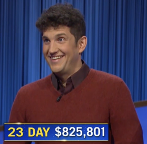 Matt Amodio, today's Jeopardy! winner (for the September 17, 2021 game.)