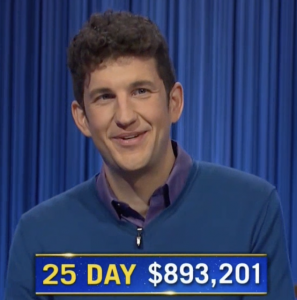 Matt Amodio, today's Jeopardy! winner (for the September 21, 2021 game.)