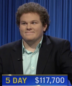 Jonathan Fisher, today's Jeopardy! winner (for the October 15, 2021 game.)
