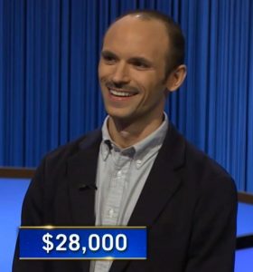 Dane Reighard, today's Jeopardy! winner (for the November 8, 2021 game.)