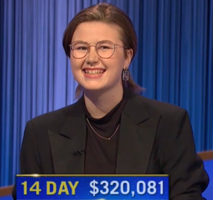 Mattea Roach, today's Jeopardy! winner (for the April 22, 2022 game.)