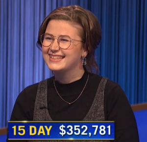 Mattea Roach, today's Jeopardy! winner (for the April 25, 2022 game.)