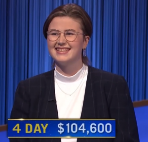 Mattea Roach, today's Jeopardy! winner (for the April 8, 2022 game.)