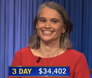 Megan Wachspress, today's Jeopardy! winner (for the June 16, 2022 game.)