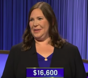 Karla Fossett, today's Jeopardy! winner (for the July 22, 2022 game.)