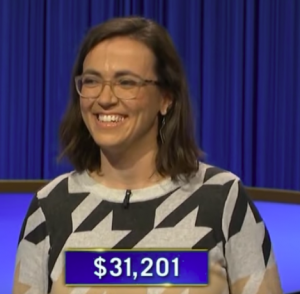 Erin Portman, today's Jeopardy! winner (for the January 18, 2023 game.)