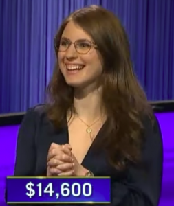 Mira Hayward, today's Jeopardy! winner (for the February 9, 2023 game.)
