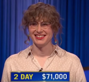 Hannah Wilson, today's Jeopardy! winner (for the May 4, 2023 game.)
