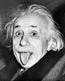 The iconic photograph of Albert Einstein sticking out his tongue, as asked about in Final Jeopardy! on September 7, 2023.