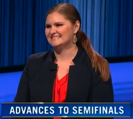 Leah Wiegand, today's Jeopardy! winner (for the October 23, 2023 game.)