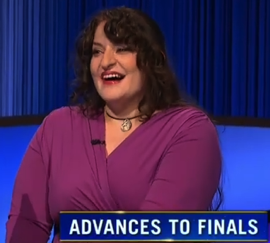 Jilana Cotter, today's Jeopardy! winner (for the November 6, 2023 game.)