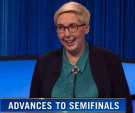 Kit Sekelsky, today's Jeopardy! winner (for the November 15, 2023 game.)