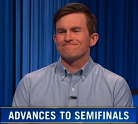 Garrett Marcotte, today's Jeopardy! winner (for the December 1, 2023 game.)