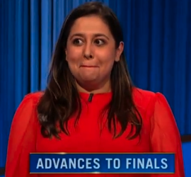 Juveria Zaheer, today's Jeopardy! winner (for the December 20, 2023 game.)