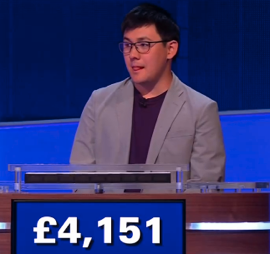 Dennis Wang, today's Jeopardy! UK winner (for the January 11, 2024 game.)