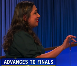 Juveria Zaheer, today's Jeopardy! winner (for the January 30, 2024 game.)