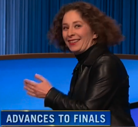 Deb Bilodeau, today's Jeopardy! winner (for the February 19, 2024 game.)