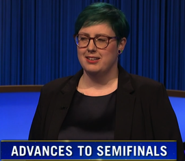 Kat Jepson, today's Jeopardy! winner (for the February 13, 2024 game.)