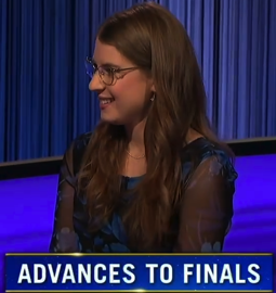 Mira Hayward, today's Jeopardy! winner (for the February 16, 2024 game.)
