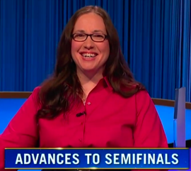 Jennifer Quail, today's Jeopardy! winner (for the March 27, 2024 game.)