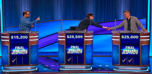 Jeopardy! scores (for the August 14, 2024 game.)