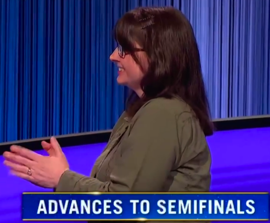 Larissa Kelly, today's Jeopardy! winner (for the August 20, 2024 game.)