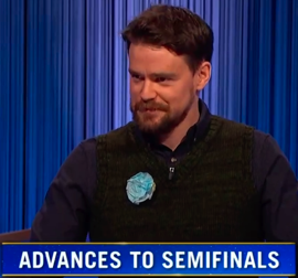 Sam Kavanaugh, today's Jeopardy! winner (for the August 27, 2024 game.)