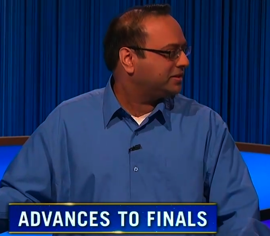 Yogesh Raut, today's Jeopardy! winner (for the August 7, 2024 game.)