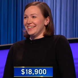 Amy Hummel, today's Jeopardy! winner (for the April 24, 2024 game.)