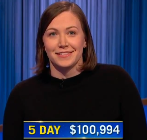 Amy Hummel, today's Jeopardy! winner (for the April 30, 2024 game.)