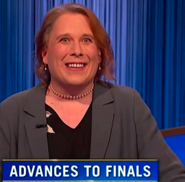Amy Schneider, today's Jeopardy! winner (for the April 2, 2024 game.)