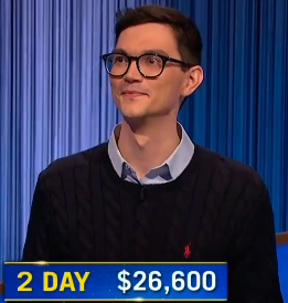 Marko Saric, today's Jeopardy! winner (for the April 19, 2024 game.)