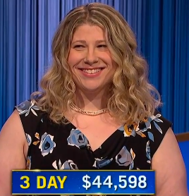 Allison Gross, today's Jeopardy! winner (for the May 9, 2024 game.)