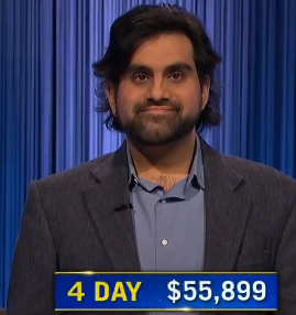 Amar Kakirde, today's Jeopardy! winner (for the May 27, 2024 game.)